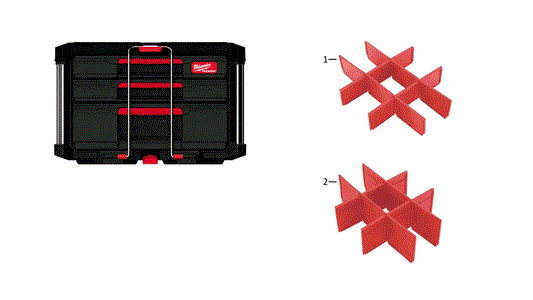 Ersatzteile für PACKOUT Koffer mit 2+1 Schubladen