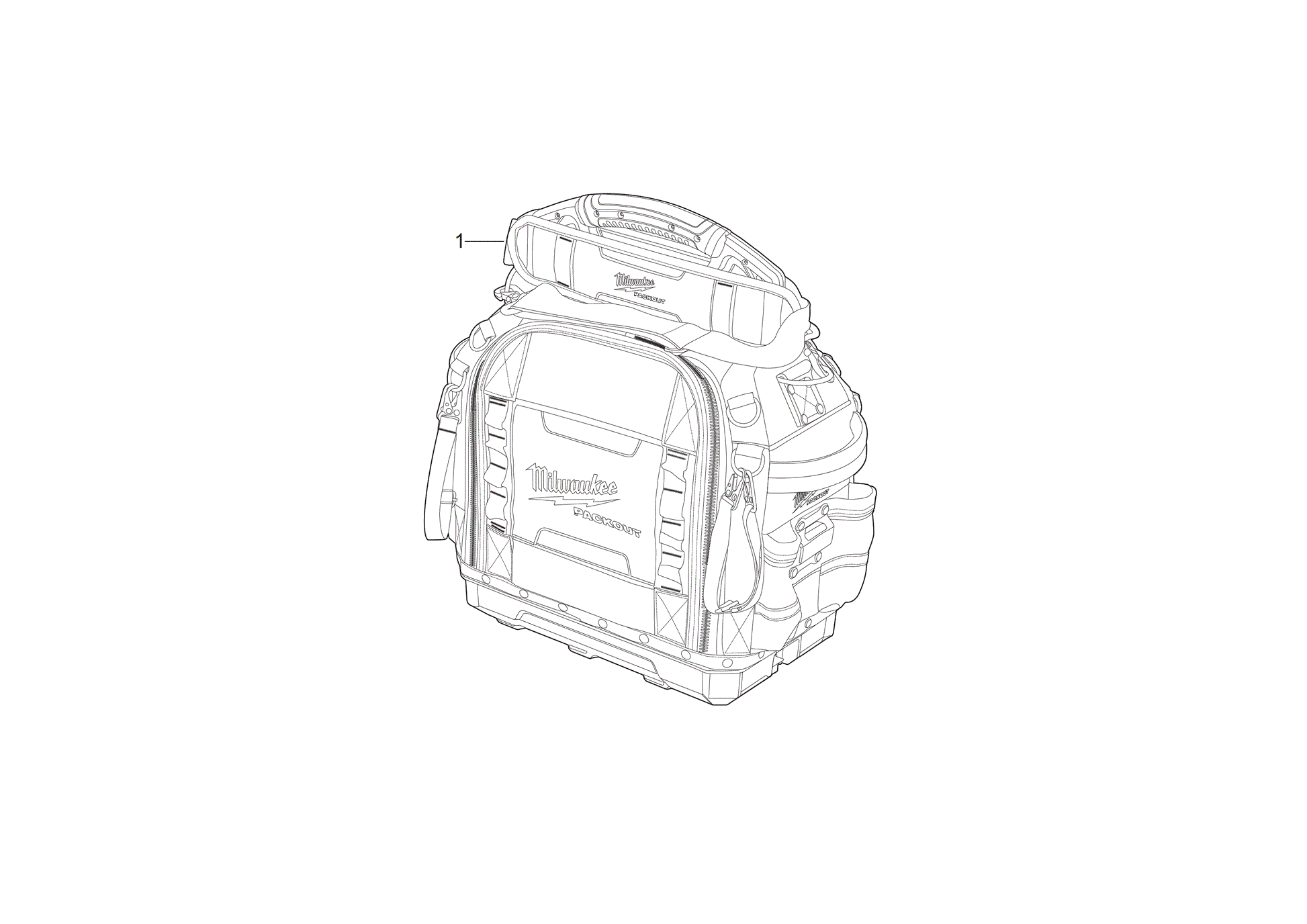 Ersatzteile für PACKOUT geschlossene Werkzeugtasche 38 cm